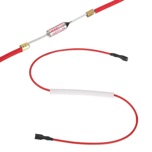 Miniatura 9 de MECCANIXITY Fusible de temperatura universal para olla arrocera, 168.8 °F 10 A 250 V Fusible térmico de metal con ambos terminales de fibra
