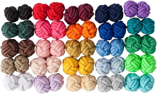 Miniatura 6 de Jacob Alexander Tarro de regalo, 25 pares de nudos de seda de color sólido, colección a granel, Multi