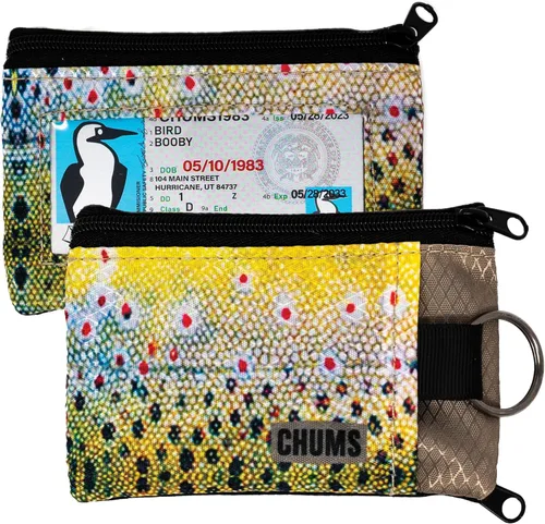 Miniatura 12 de Chums Surfshorts - Cartera minimalista ligera con cremallera y ventana de identificación transparente, resistente al agua con llavero