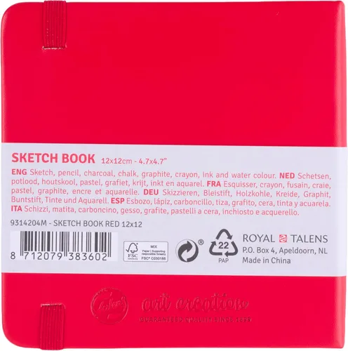 Miniatura 3 de Cuaderno de bocetos Talens Art Creation rojo 12X12 cm, 140 gramos