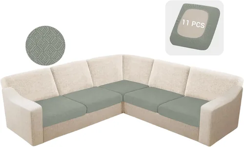 Miniatura 18 de HDCAXKJ - Fundas impermeables para cojín de sofá modular, fundas elásticas para cojín de sofá de esquina, fundas protectoras de muebles de jacquard