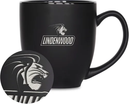 Miniatura 112 de Rico Industries - Taza de cerámica mate negra con grabado láser estándar de 15oz para NCAA (escuelas T & U) - Para bebidas calientes o frías