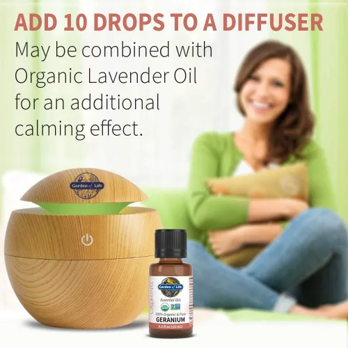 Miniatura 5 de Garden of Life - Aceite esencial de geranio 100% puro para difusor, aromaterapia, meditación, relajación y calma, USDA orgánico, sin OMG, 0.5 onzas