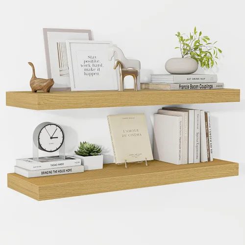 Miniatura 39 de Fun Memories Estantes flotantes – Estante de pared de 9.3 pulgadas de profundidad para decoración y almacenamiento – Estantería de exhibición