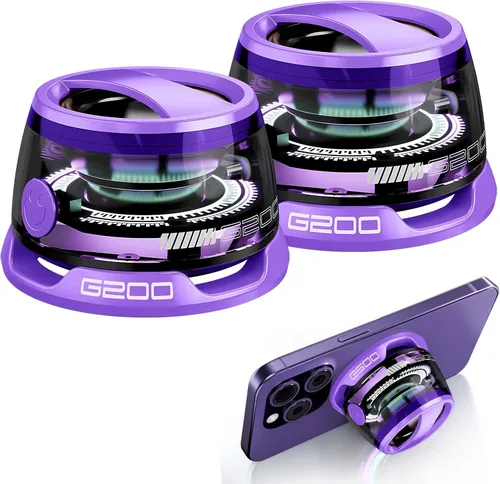 Miniatura 10 de Altavoz Bluetooth magnético G200 con luz RGB - Mini altavoz Bluetooth portátil, sonido estéreo de rango completo para 7 horas de reproducción, modo