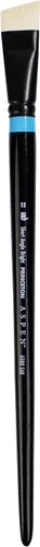Princeton Artist Brush Co. Aspen Series 6500 – Mango largo corto ángulo brillante tamaño 12 – Pincel de pintura acrílica y al óleo sintético para