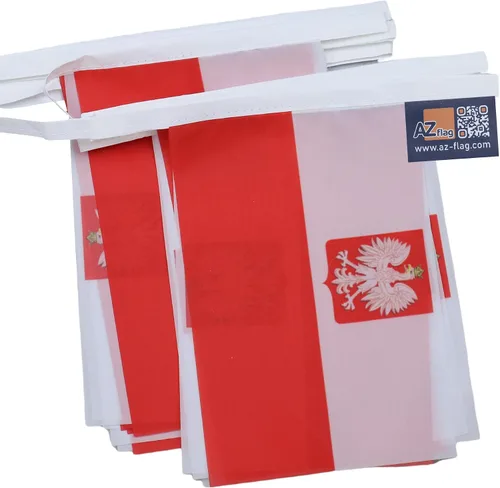 Miniatura 8 de AZ FLAG Polonia con águila 13.1 ft BUNTING Flag 20 banderas 6'' x 4'' - Escudo de armas polaco Banderas de cuerda 3.9 x 5.9 in