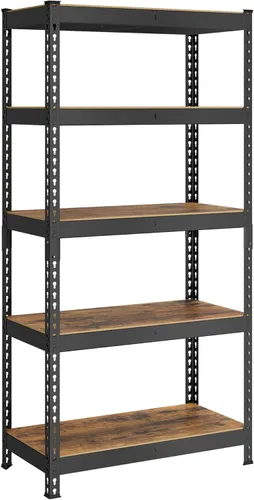 Miniatura 16 de SONGMICS Estantes de almacenamiento de 5 niveles, almacenamiento de garaje, montaje sin tornillos, unidad de estantería ajustable, 11.8 x 29.5 x