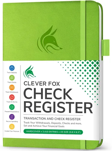 Miniatura 9 de Clever Fox Libro de registro de cheques – Registro de transacciones de lujo, libro de contabilidad contable, registro de cheques y libro de registro