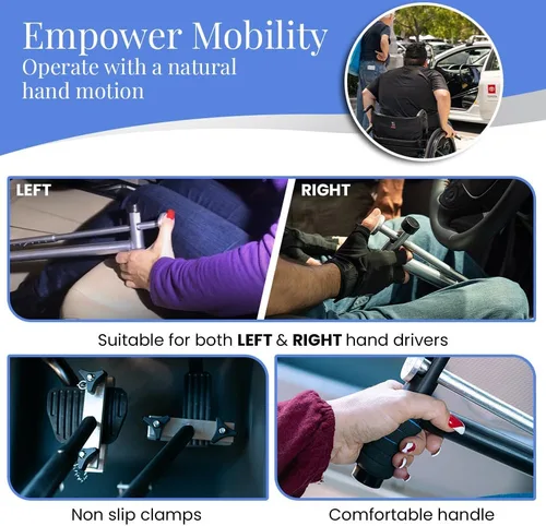 Miniatura 4 de QuicStick Hand Controls Asistencia de conducción controlada por el pulgar Controles manuales portátiles para vehículos, automóviles, conducción