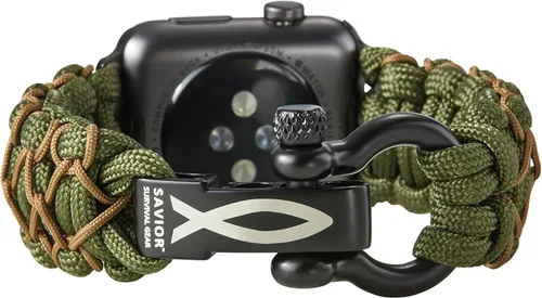 Miniatura 30 de Correa de paracord Savior Survival Gear, compatible con Apple Watch de 49/45/44/42/41/40/38 mm, correa de iWatch Series Ultra 10 9 8 7 6 5 4 3 2 1
