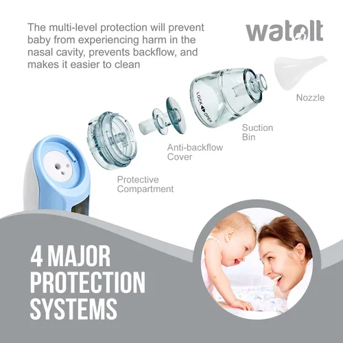 Miniatura 6 de Aspirador nasal para bebé – succión eléctrica de nariz para bebé – lechón automático para bebés – removedor de mucosidad para niños pequeños