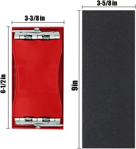Miniatura 2 de Wellgo Bloque de lijado con 42 piezas de lija en seco húmedo de 120 a 3000 granos surtidos, hojas de lija de 9 x 3.6 pulgadas para acabado