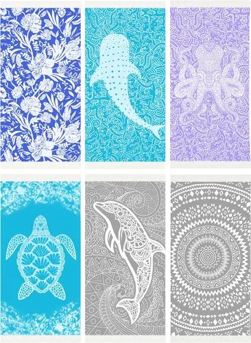 Miniatura 37 de Widdonen Toalla de playa turca fina, ligera, de secado rápido, absorbente, de algodón, para baño, piscina, toallas de natación, extra grandes, sin