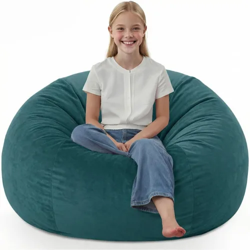 Miniatura 47 de Silla de Puf de 3 Pies, Sillas de Puf Cómodas con Relleno de Espuma Viscoelástica, Sofá de Puf Esponjoso con Funda de Terciopelo Holandés, Sillas
