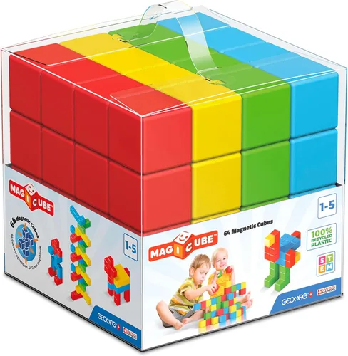 Miniatura 11 de Geomag Magicube 8 bloques magnéticos – Bloques de construcción magnéticos para niños de 1 a 3 años, juguetes Montessori para niños de 1 año