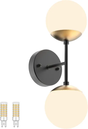 Miniatura 17 de Tipace Aplique de pared dorado 1 luz, aplique de pared globo moderno de mediados de siglo, lámpara de pared dorada para restaurante, sala de estar