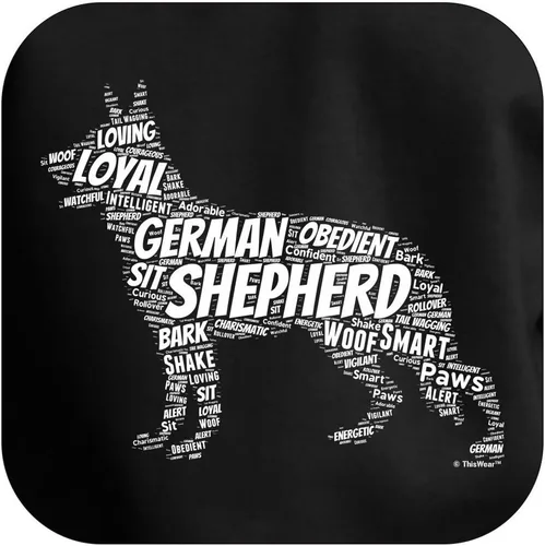 Miniatura 2 de ThisWear Sudadera con capucha prémium de pastor alemán con texto en inglés "Word Art" Negro