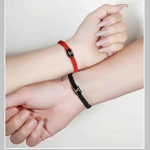 Miniatura 5 de PANSHI Couples Initial Bracelets for Women Men Boyfriend Girlfriend Best Friends Bff Valentines Day Wedding Anniversary Birthday Gifts