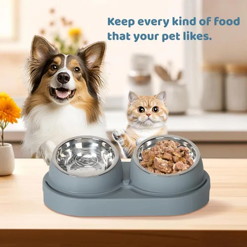 Miniatura 3 de UBPET Comedero y Dispensador de Agua para Gatos, Comedero para Gatos Mejorado 2025 con Cuencos de Acero Inoxidable, Dispensador de Comida
