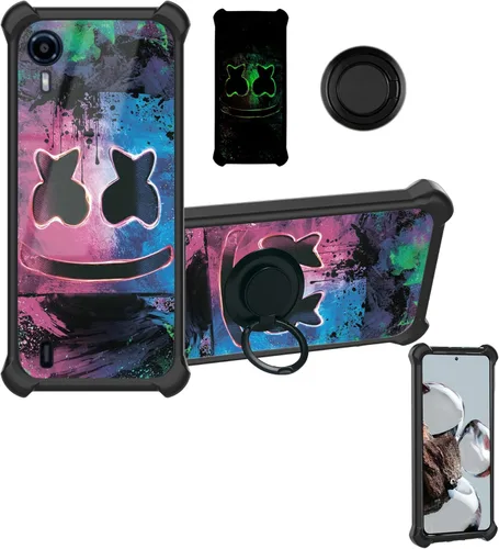 Miniatura 17 de Aroepurt Funda compatible con Nothing Phone 2a Phone Case Cover [PC duro + silicona suave] [soporte de anillo] [efecto luminoso] YGH-BQ