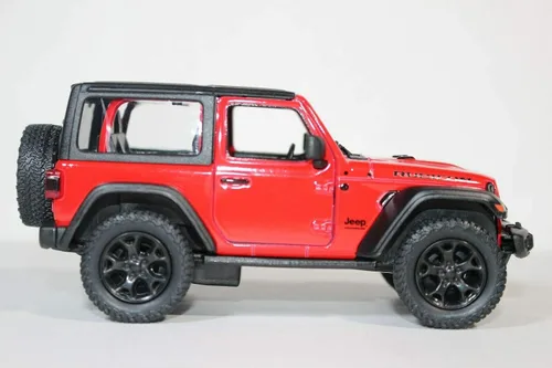 Miniatura 8 de KiNSMART - Jeep Wrangler Rubicon Off Road 4x4 5 pulgadas escala 1:34 modelo fundido a presión réplica de coche de juguete (techo rígido rojo)