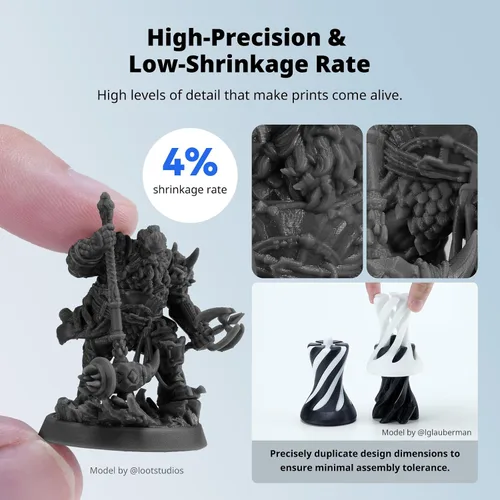 Miniatura 5 de ANYCUBIC Resina lavable con agua ABS-Like 3.0, resina para impresora 3D, alta dureza y alta precisión, fácil de procesar posteriormente, bajo olor