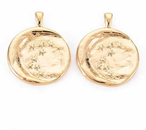 Miniatura 11 de UR URLifeHall 10 dijes de galletas de la fortuna, chapados en oro de 18 quilates y latón para hacer aretes, collares y pulseras