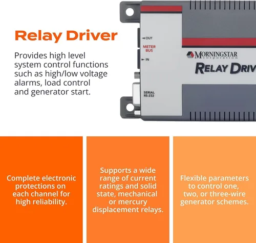 Miniatura 3 de Morningstar Relay Driver (RD-1) - Módulo lógico programable - Proporciona funciones de control del sistema de alto nivel, incluyendo alarmas de alto
