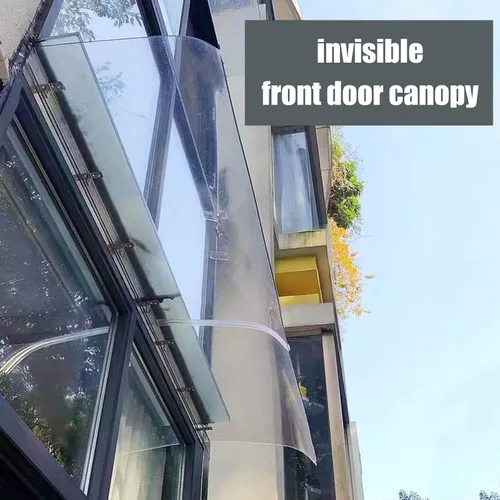 Miniatura 5 de Toldo invisible para puerta delantera, toldo para ventana, toldo de porche, patio, cubierta de policarbonato de una pieza, refugio de lluvia