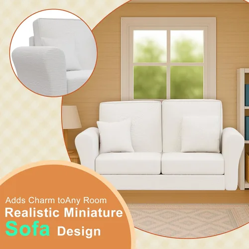 Miniatura 7 de Sofá de casa de muñecas, miniatura 1:12 para sala de estar, casa de muñecas realista, muebles de sala de estar para niños, coleccionistas