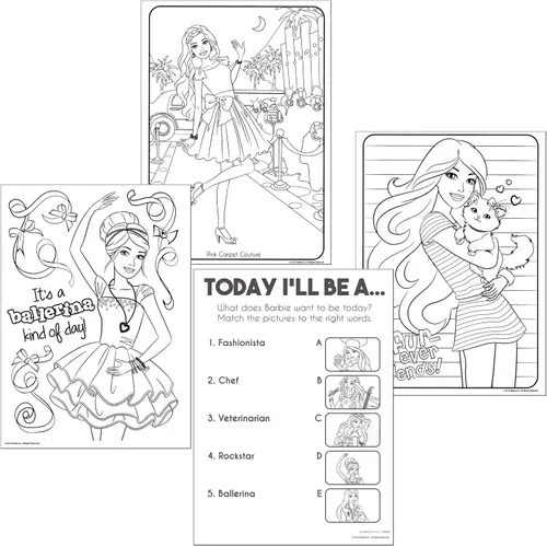 Miniatura 4 de Lazy Days Barbie Live Life with Love - Libro para colorear y actividades - 96 páginas