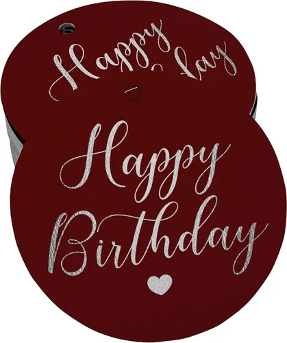 Miniatura 52 de Etiqueta de papel para colgar con texto en inglés «Happy Birthday» (50 unidades)