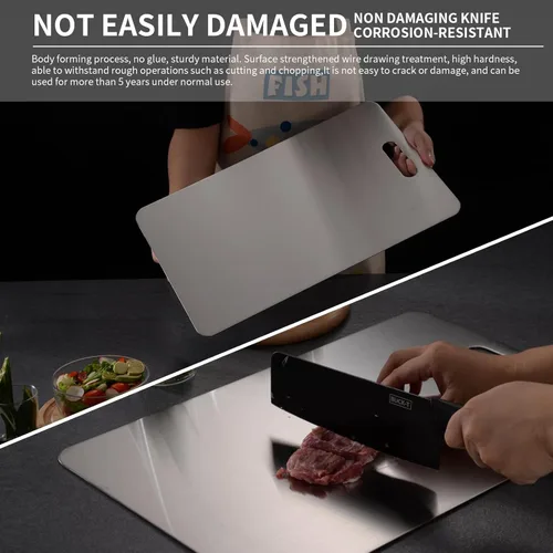 Miniatura 4 de Tabla de cortar de titanio Katuchef 2025 Nueva mejora Tablas de cortar de titanio puro para cocina Tablas de cortar de doble cara no tóxicas