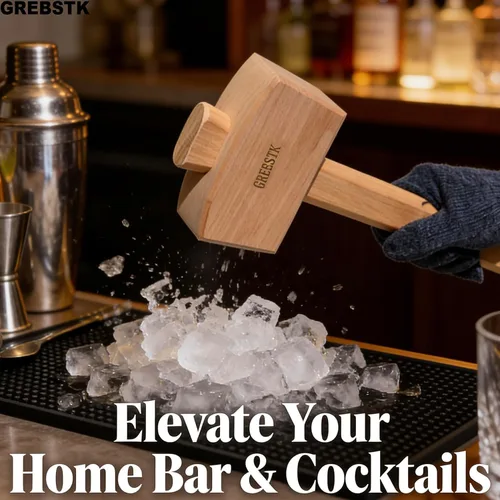 Miniatura 8 de GREBSTK Polished Solid Beech Wood Mallet for Home Bartending & Workshop Polished oiled finish, stain & moisture resistant, wipes clean with ease