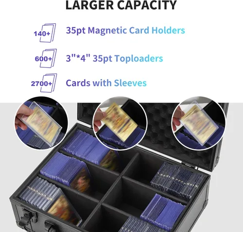Miniatura 2 de HZGXQN - Caja de almacenamiento Toploader para tarjetas rígidas de 3 x 4 pulgadas de 35pt, estuche duro, cajas de almacenamiento para tarjetas