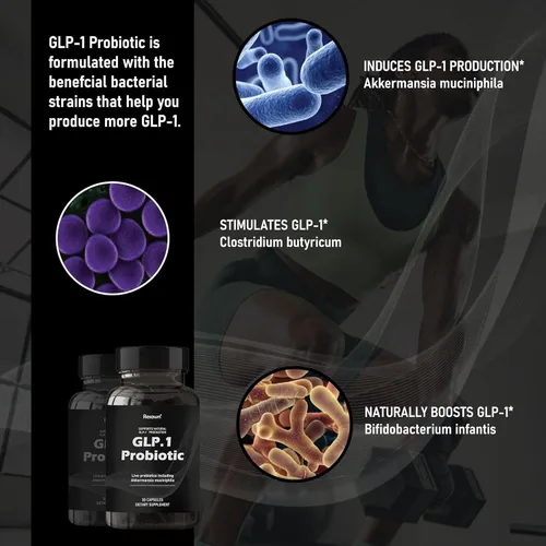 Miniatura 2 de GLP-1 Probiotic 30 cápsulas – Probiótico multicepa AFU 500M + prebiótico, apoya naturalmente la producción de GLP-1 y el apetito de frenado