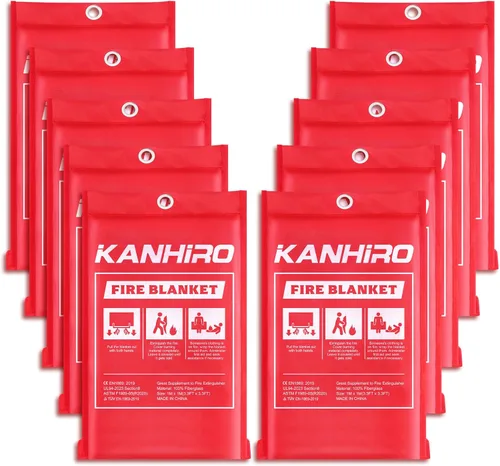 Miniatura 12 de Emergency Fireproof Cloak with Hood – KANHIRO 1076°F Heat Resistant Fire Escape Poncho, Extra Large Silicone Coated Fire Blanket Cape for Home