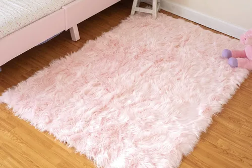Miniatura 11 de Alfombra de piel sintética suave y sedosa, de 8 x 10 pies, alfombra negra esponjosa de oveja, alfombra rectangular para sala de estar, dormitorio