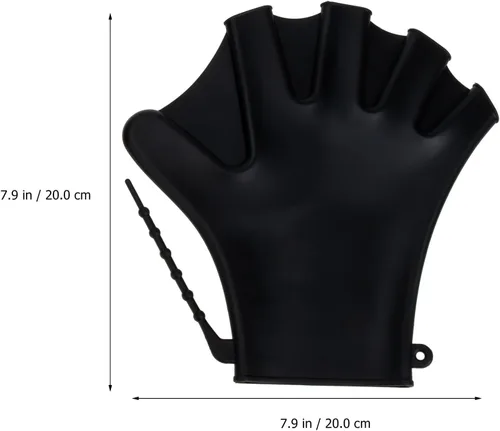 Miniatura 3 de Baluue 2 guantes de natación, guantes de natación acuática, para entrenamiento en agua, palmeados a mano, para hombres, mujeres, adultos, Negro