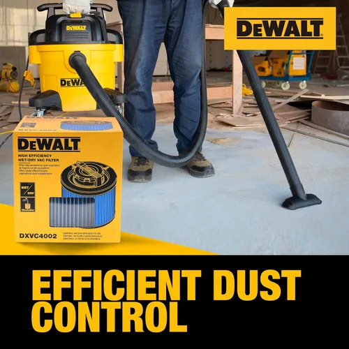 Miniatura 7 de DEWALT Filtro de vacío de repuesto DXVC4002, apto para la mayoría de aspiradoras húmedas y secas de 4 a 5 galones, filtro de cartucho de alta