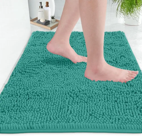 Miniatura 165 de LuxUrux Tapete de microfibra afelpada, de felpilla extrasuave, pelo largo de 1 pulgada, muy absorbente, para baño o ducha, lavar y secar a máquina