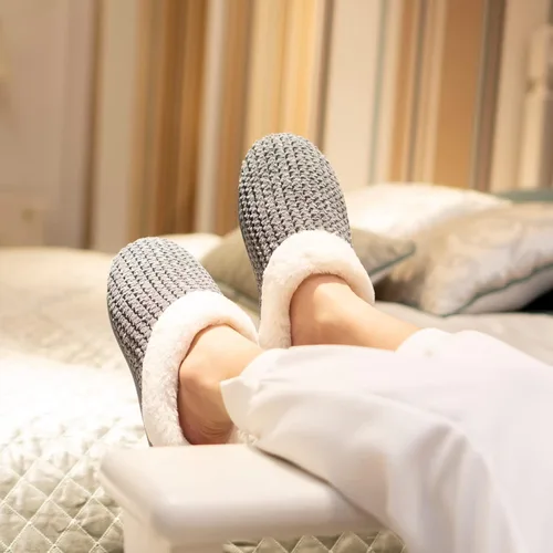 Miniatura 3 de Pantuflas de espuma viscoelástica para mujer cómodo vellón forrada de lana de felpa para interiores y exteriores
