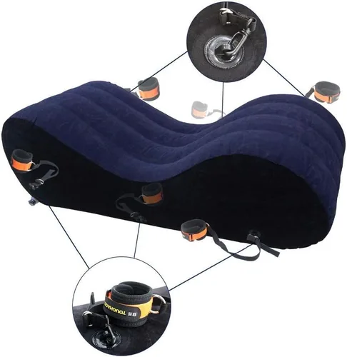 Miniatura 2 de COSWE Almohada en forma de cuña, almohada lumbar triangular inflable de aire, almohada inflable de aire, adecuada para varias posturas con pequeña