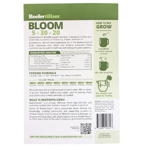 Miniatura 2 de Reefertilizer® Bloom - NPK + micronutrientes para plantas en flor Fertilizante en polvo seco canadiense de 1.1 lb Nutrientes Floración Booster