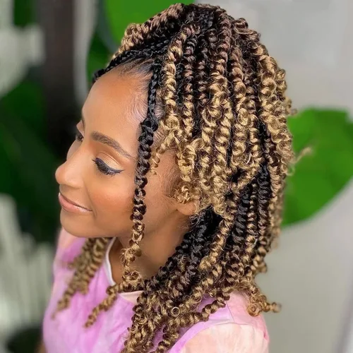 Miniatura 14 de Fulcrum Pelo de ganchillo Passion Twist de 8 pulgadas, 9 paquetes de cabello pretrenzado y prerrizado para mujeres negras (8 pulgadas