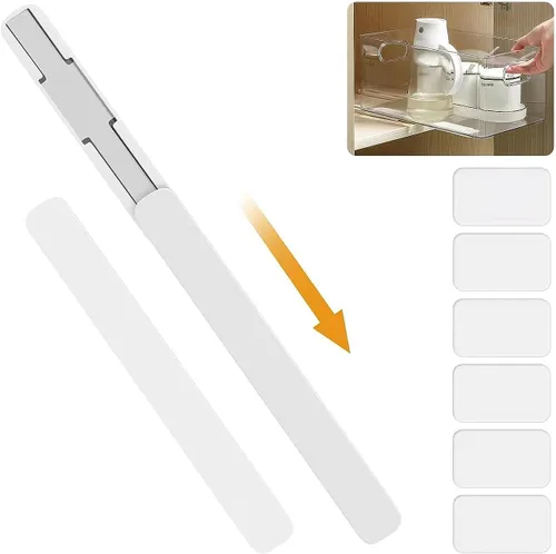 Miniatura 8 de Summark 4 PCS Rieles Extraíbles para Cestas o Contenedores. Accesorios de Almacenamiento y Organización para Gabinetes, Estantes. Rieles 2