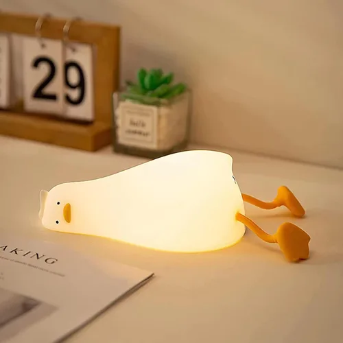 Linda luz nocturna de pato, pollo, conejo, panda, lámpara LED blanda de animales novedosos para bebés y niños pequeños, cuarto de bebé, estilo