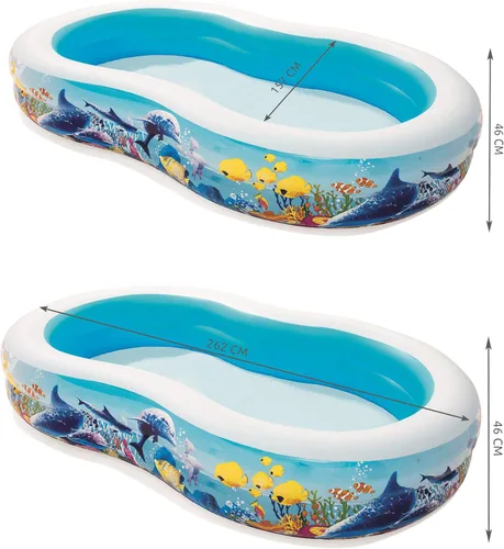 Miniatura 2 de BESTWAY Piscina familiar Mar Ground, 103.1 x 61.8 x 18.1 in, Mehrfarbig