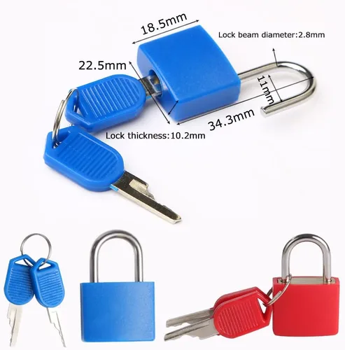 Miniatura 3 de 10 piezas de cerraduras de equipaje con llaves, cerraduras de casillero pequeñas, cerraduras de maleta, cerraduras metálicas con llave para gimnasio
